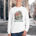 Leer ES Poder Cute Floral Spanish Teacher Book Reading Youth Crewneck Sweatshirt