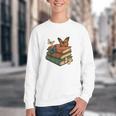 Life Is Better With Butterflies And Books Cute Butterfly Youth Crewneck Sweatshirt