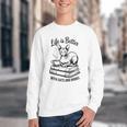 Life Is Better With Cats & Books Sphynx Cat Mom Women Youth Crewneck Sweatshirt