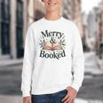 Merry And Booked Holiday Reading Winter Book Lover Premium Tri-Blend Youth Crewneck Sweatshirt