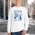 Sarcastic Anti Social Book Club Cat Skull Book Lover Youth Crewneck Sweatshirt