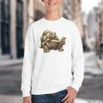 Sulcata Tortoise Reading A Book Youth Crewneck Sweatshirt