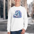 Unicorn Reading For Book Lovers Readers Youth Crewneck Sweatshirt