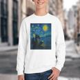 Van Gogh Starry Night Fantasy Reader Dragon Reading Book Youth Crewneck Sweatshirt
