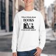 Women's When I Think About Books I Touch My Shelf Book Lover Bookish Youth Crewneck Sweatshirt