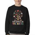 100 Days In The Books Reading Teacher Cute Book Lover Youth Crewneck Sweatshirt