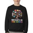 100 Days In The Books Reading Teachers Librarians School Youth Crewneck Sweatshirt 100 Days In The Books Reading Teachers Librarians School Youth Crewneck Sweatshirt