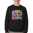 100 Days Of School Book Pencil Teachers Girls Kids 100th Day Youth Crewneck Sweatshirt