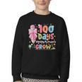 100th Day Of School Teacher Women Floral Books Youth Crewneck Sweatshirt