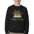 1955 Chapter Seventy 70th Birthday Wildflower Book 70 Yr Old Youth Crewneck Sweatshirt 1955 Chapter Seventy 70th Birthday Wildflower Book 70 Yr Old Youth Crewneck Sweatshirt