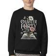 1986 Chapter Forty 40th Birthday Wildflower Book 40 Year Old Youth Crewneck Sweatshirt