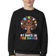 67 Days In The Books Reading Teacher 67th Day Of School Kids Youth Crewneck Sweatshirt