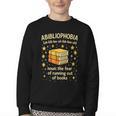 Abibliophobia Book Lover Reading Humor Graphic Youth Crewneck Sweatshirt Abibliophobia Book Lover Reading Humor Graphic Youth Crewneck Sweatshirt