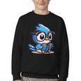 Adorable Book Lover Blue Jay With Reading Glasses Cute Youth Crewneck Sweatshirt Adorable Book Lover Blue Jay With Reading Glasses Cute Youth Crewneck Sweatshirt