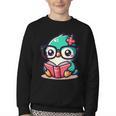 Adorable Book Lover Humming Bird With Reading Glasses Cute Youth Crewneck Sweatshirt