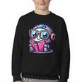 Adorable Book Lover Robot With Reading Glasses Cute Youth Crewneck Sweatshirt Adorable Book Lover Robot With Reading Glasses Cute Youth Crewneck Sweatshirt