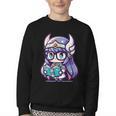 Adorable Book Lover Valkyrie With Reading Glasses Cute Youth Crewneck Sweatshirt