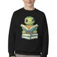 Adorable Turtle Reading Books Youth Crewneck Sweatshirt Adorable Turtle Reading Books Youth Crewneck Sweatshirt