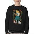 Alice In Wonderland Book Lover Lewis Carroll Rabbit Youth Crewneck Sweatshirt