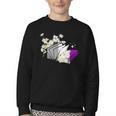 Asexual Book Lover LGBT Reading Pride Ace Flag Daisy Youth Crewneck Sweatshirt Asexual Book Lover LGBT Reading Pride Ace Flag Daisy Youth Crewneck Sweatshirt