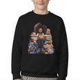 Back To School Afro Melanin Girl Reading Book Bookworm Youth Crewneck Sweatshirt