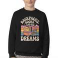 Backpacks Books And Big Dreams Cute Back To School Youth Crewneck Sweatshirt