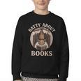 Batty About Books Reading Book Lover Men Women Distressed Youth Crewneck Sweatshirt