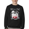 Bella Ciao Goodbye Beautiful Skull Book Of Dark Magic Occult Youth Crewneck Sweatshirt Bella Ciao Goodbye Beautiful Skull Book Of Dark Magic Occult Youth Crewneck Sweatshirt