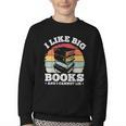 I LIKE BIG BOOKS AND I CANNOT LIE Book Lover Print Youth Crewneck Sweatshirt