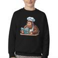 Bigfoot Reading a Cookbook Youth Crewneck Sweatshirt