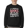 Book & Pajamas Humorous Book Lover Reading Bedtime Youth Crewneck Sweatshirt