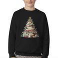Book Christmas Tree Books Lovers Xmas Teacher Men Women Kids Youth Crewneck Sweatshirt
