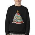 Book Christmas Tree For Librarians Book Lovers Youth Crewneck Sweatshirt