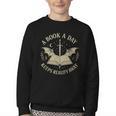A Book A Day Keeps Reality Away Reading Escape Quote Youth Crewneck Sweatshirt