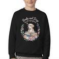 Book And Dog Lover Reading Humor Librarian Youth Crewneck Sweatshirt