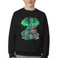 Book Dragon Reading Fantasy Youth Crewneck Sweatshirt