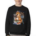 Book Dragon Reading Book Lover Youth Crewneck Sweatshirt