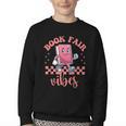 Book Fair Vibes School Librarian Retro 70s Reading Bookworm Youth Crewneck Sweatshirt Book Fair Vibes School Librarian Retro 70s Reading Bookworm Youth Crewneck Sweatshirt