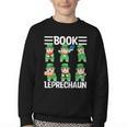 Book Leprechaun St Patrick's Day Library Librarian Reading Youth Crewneck Sweatshirt Book Leprechaun St Patrick's Day Library Librarian Reading Youth Crewneck Sweatshirt