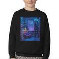 Book Library Bookshelf Armchair Window Pattern Print Youth Crewneck Sweatshirt