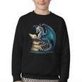 Book Lover Bookworm Reading Books Dragon Sci-Fi Character Youth Crewneck Sweatshirt