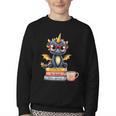 Book Lover Cute Baby Dragon Reading Youth Crewneck Sweatshirt