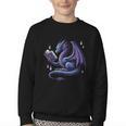 Book Lover Dragon Reading Cool Fantasy Women Girls Kids Men Youth Crewneck Sweatshirt