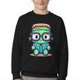 Book Lover Frankenstein's Monster With Reading Glasses Youth Crewneck Sweatshirt Book Lover Frankenstein's Monster With Reading Glasses Youth Crewneck Sweatshirt