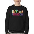 Book Lover Freedom Librarian Vintage Retro Reading Present Youth Crewneck Sweatshirt Book Lover Freedom Librarian Vintage Retro Reading Present Youth Crewneck Sweatshirt
