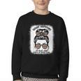 Book Lover What Happens At Book Club Stays Messy Bun Girls Youth Crewneck Sweatshirt