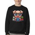 Book Lover Reading Pig Youth Crewneck Sweatshirt