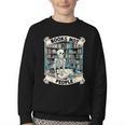 Book Lover Skeleton Reading Love Books Not People Youth Crewneck Sweatshirt Book Lover Skeleton Reading Love Books Not People Youth Crewneck Sweatshirt