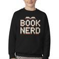 Book Nerd Retro Pixel Reading Librarian Aesthetic Youth Crewneck Sweatshirt