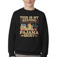 Book And Pajama This Is My Reading Pajama Bedtime Reading Youth Crewneck Sweatshirt
